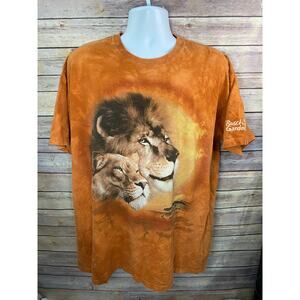 The Mountain Lion T-Shirt Size XL Orange Realistic Graphic Art Casual